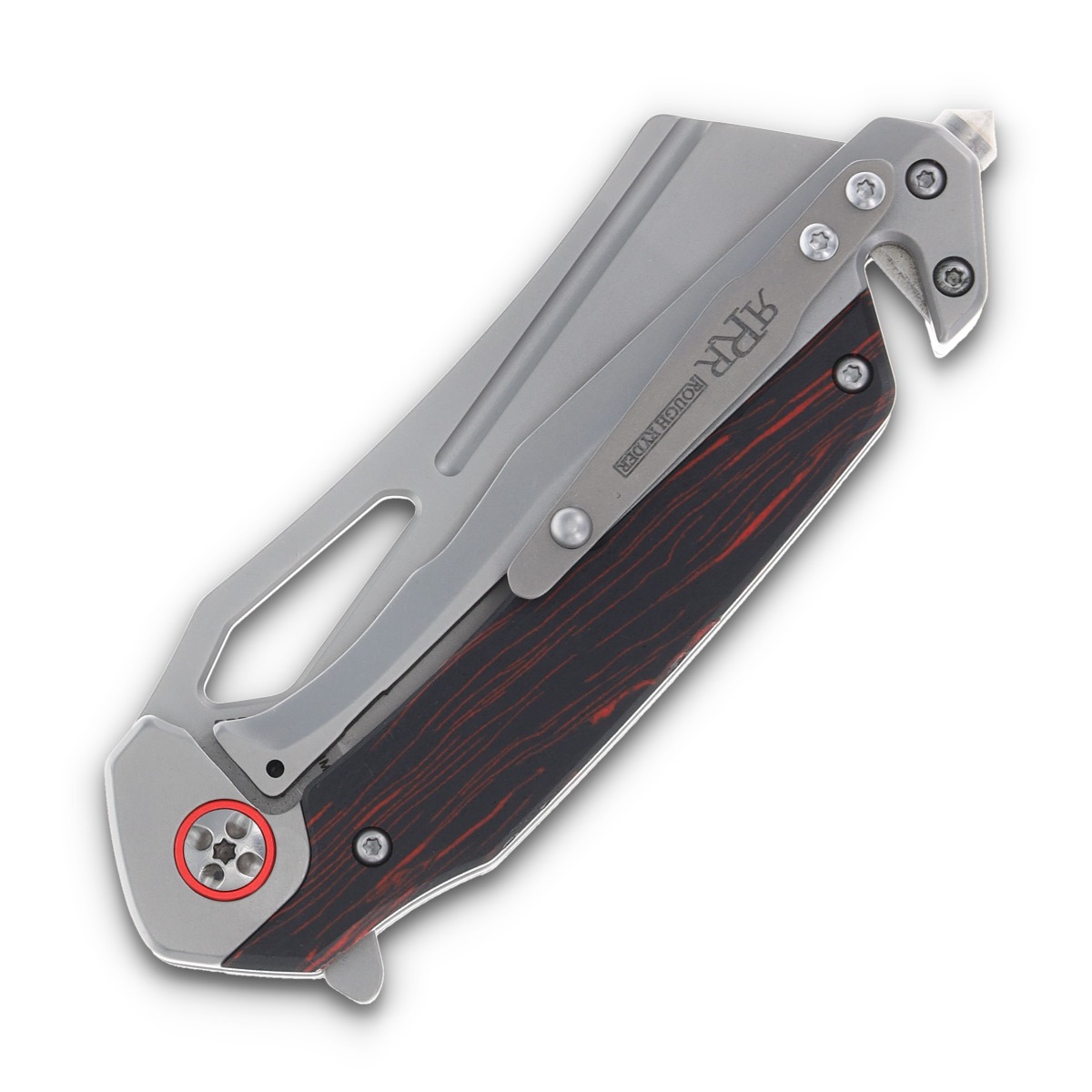 Rough Ryder Reserve Tactical Rescue Framelock Folding Knife Red/Black G-10 RRR034 View 6