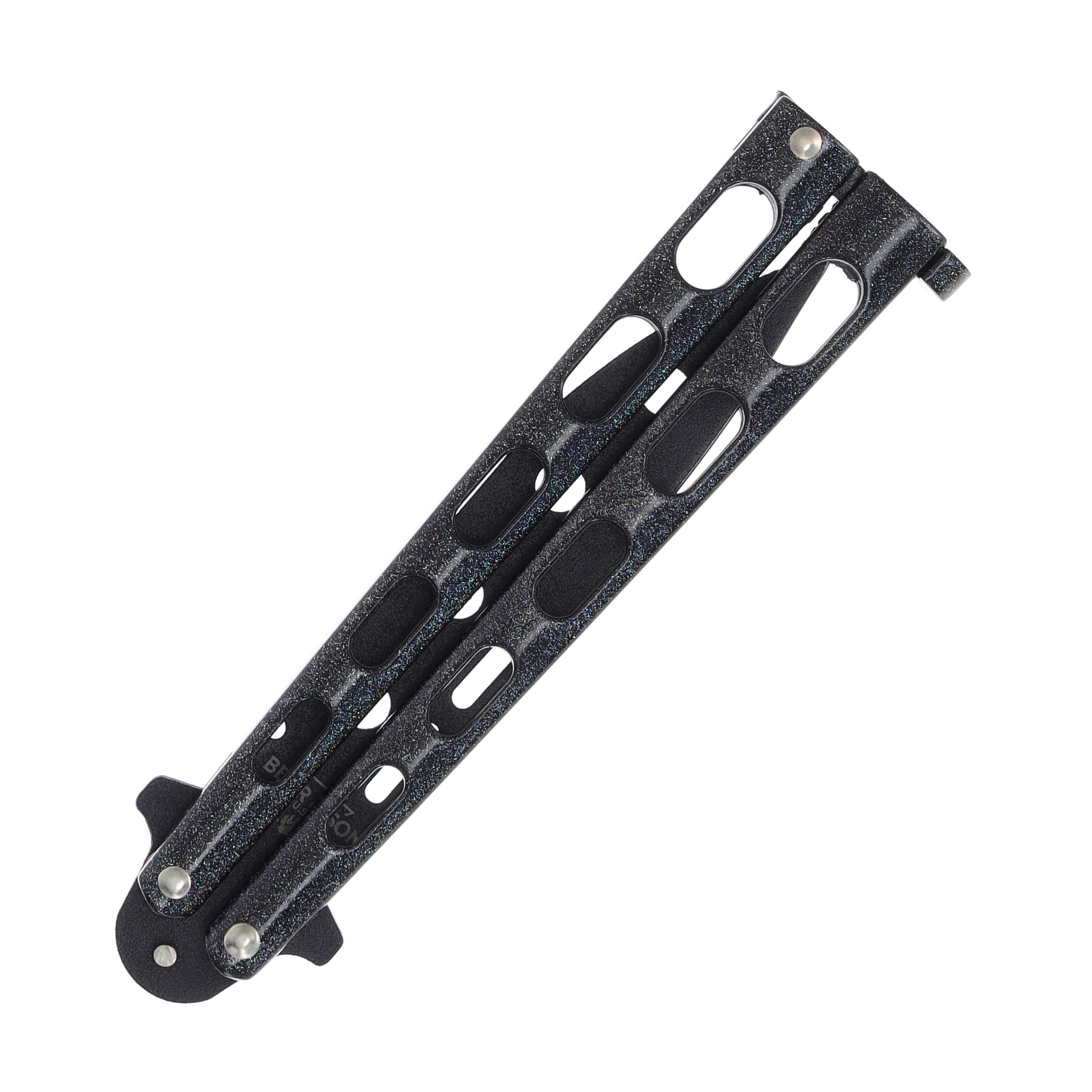 Bear & Son Galaxy Balisong Trainer Black Coated BR115GXTR View 6