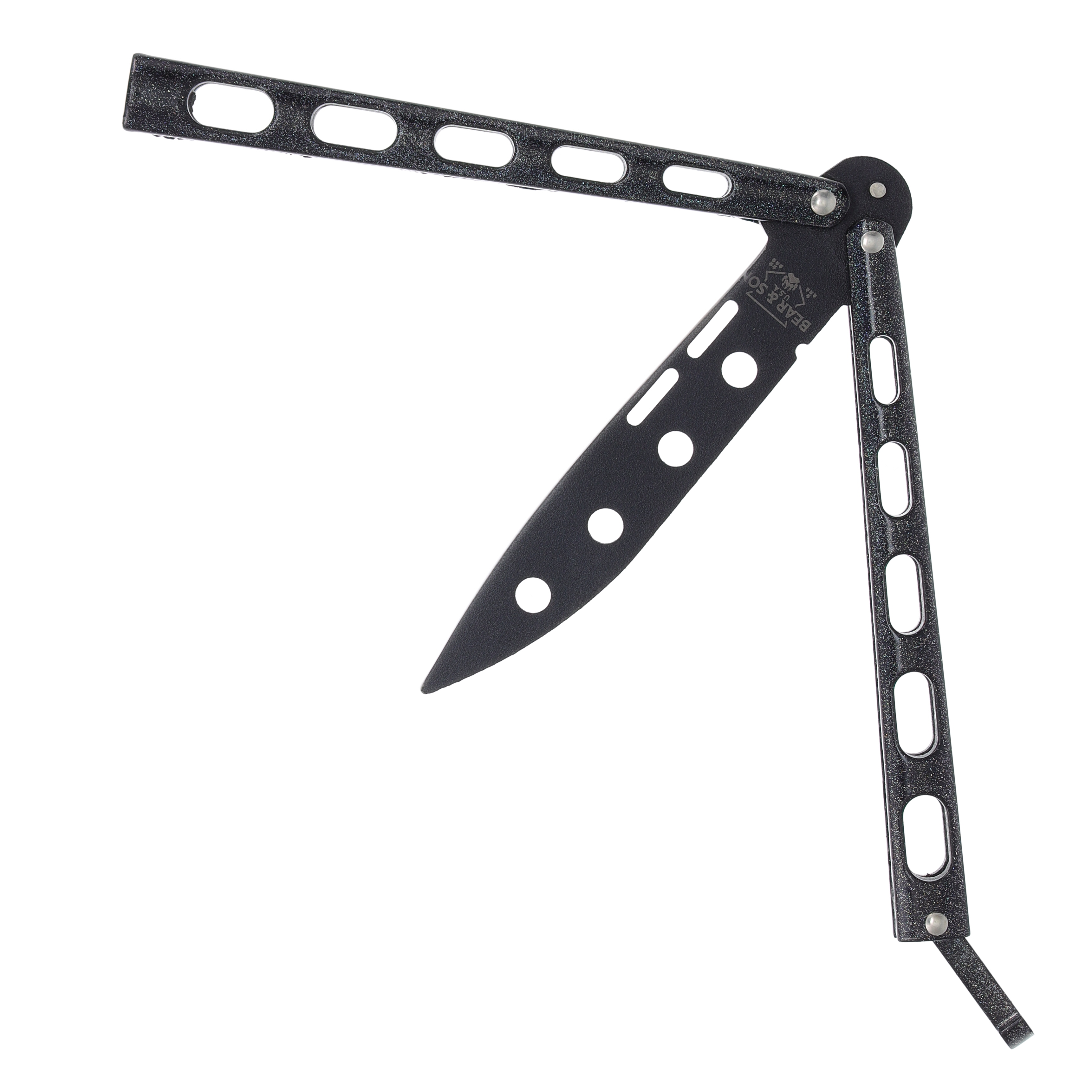 Bear & Son Galaxy Balisong Trainer Black Coated BR115GXTR View 3