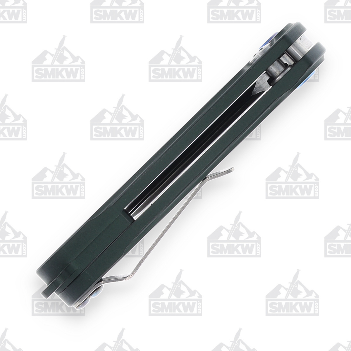 Medford Smooth Criminal OTS Auto Knife Green Flamed - 3in Tumbled Drop Point Plain View 7
