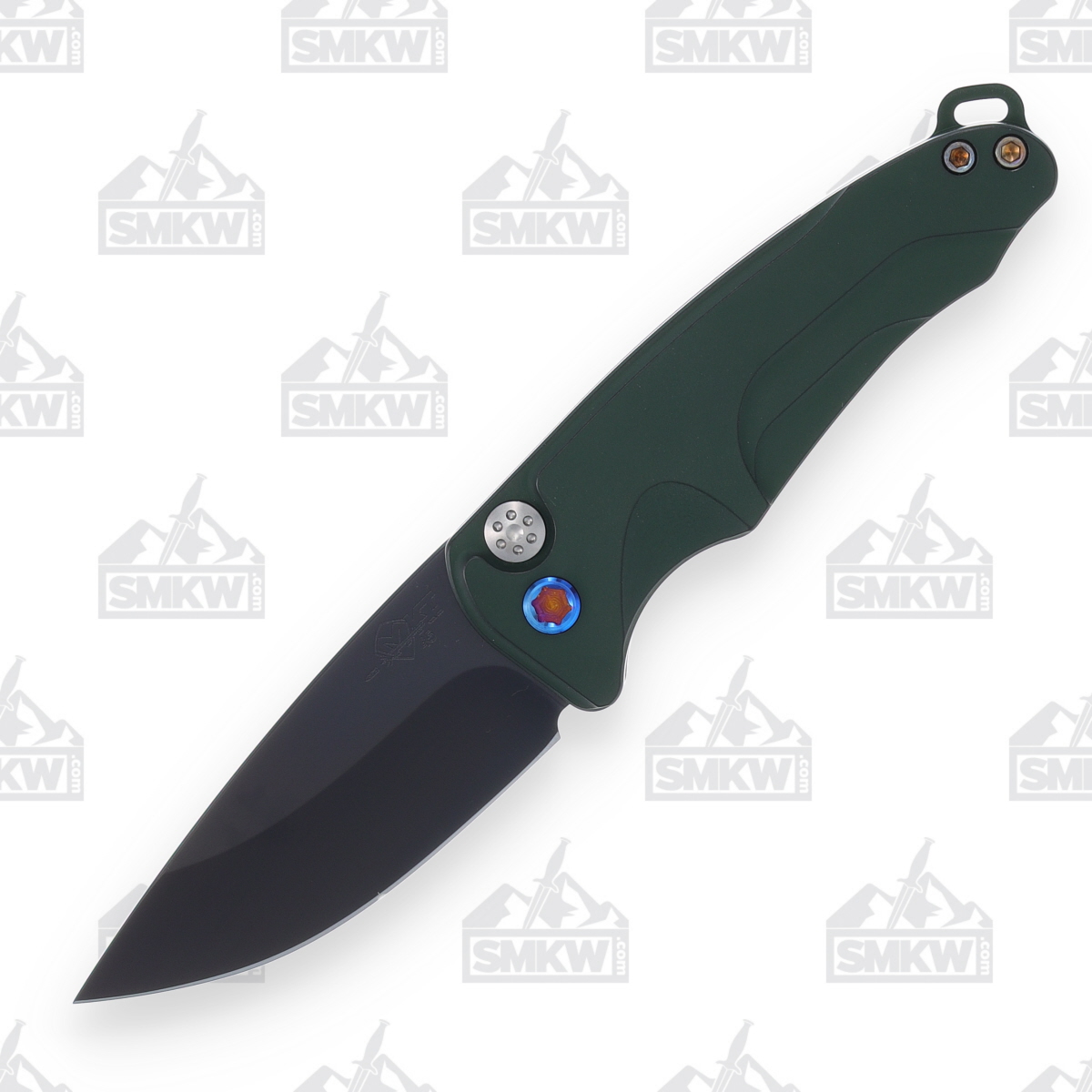 Medford Smooth Criminal Auto Knife Green Flamed - 3in Drop Point Plain MKP40AGTFCP View 2