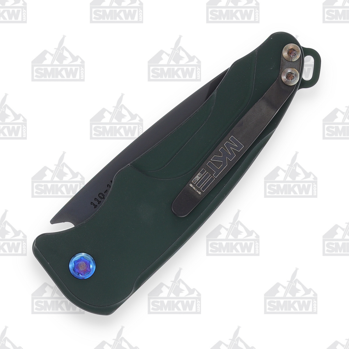 Medford Smooth Criminal Auto Knife Green Flamed - 3in Drop Point Plain MKP40AGTFCP View 5