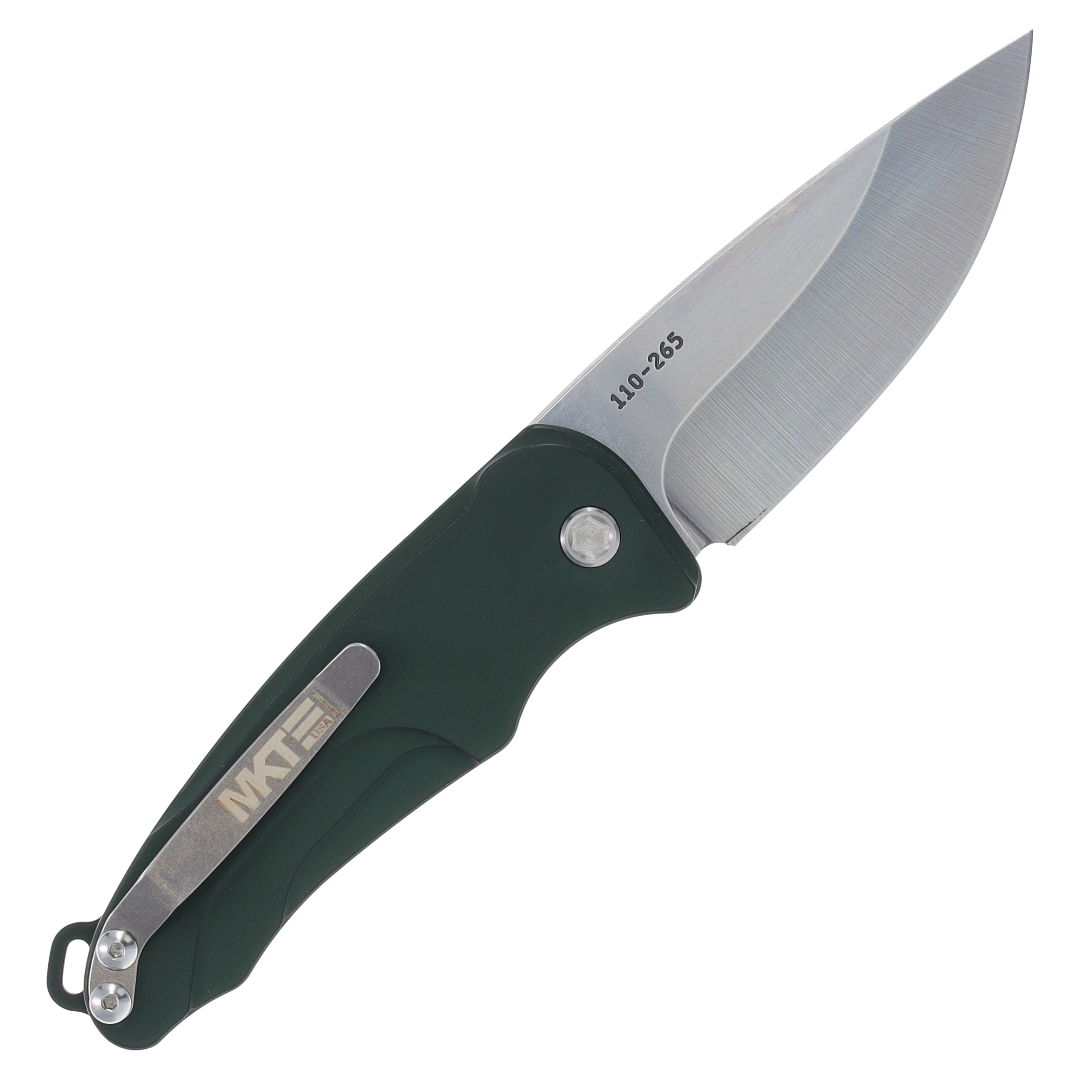 Medford Smooth Criminal OTS Auto Knife Green - 3in Tumbled Drop Point Plain MKT40AGTSCS View 2