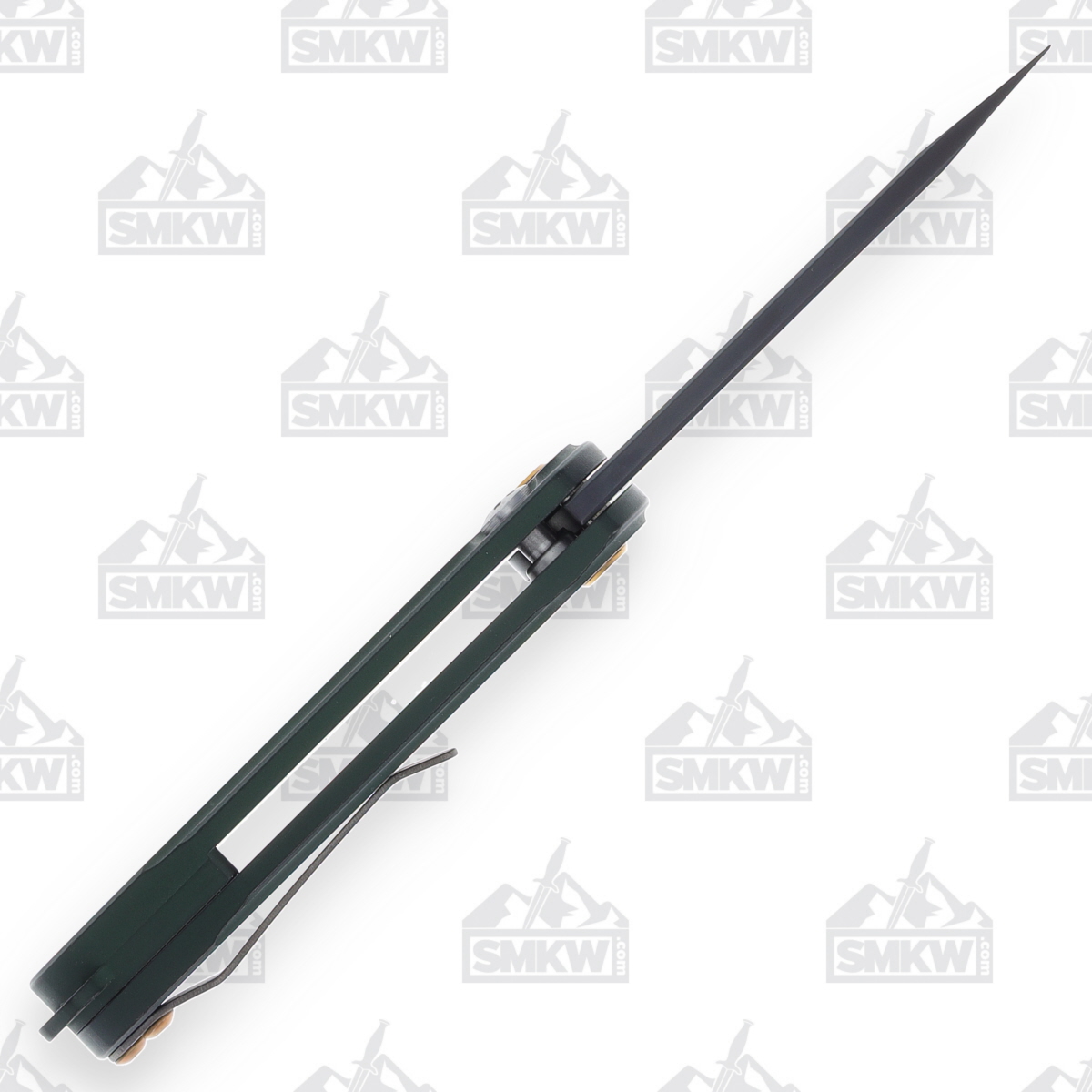 Medford Smooth Criminal Automatic Knife PVD Drop Point/Green with Bronze Hardware MKP40AGTICP View 5