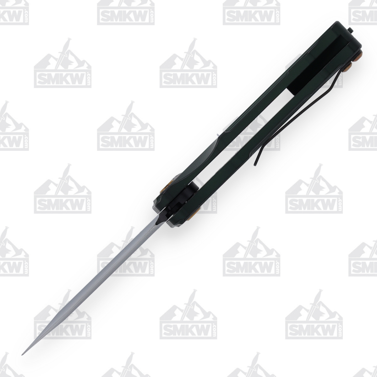Medford Smooth Criminal Automatic Knife PVD Drop Point/Green with Bronze Hardware MKP40AGTICP View 4