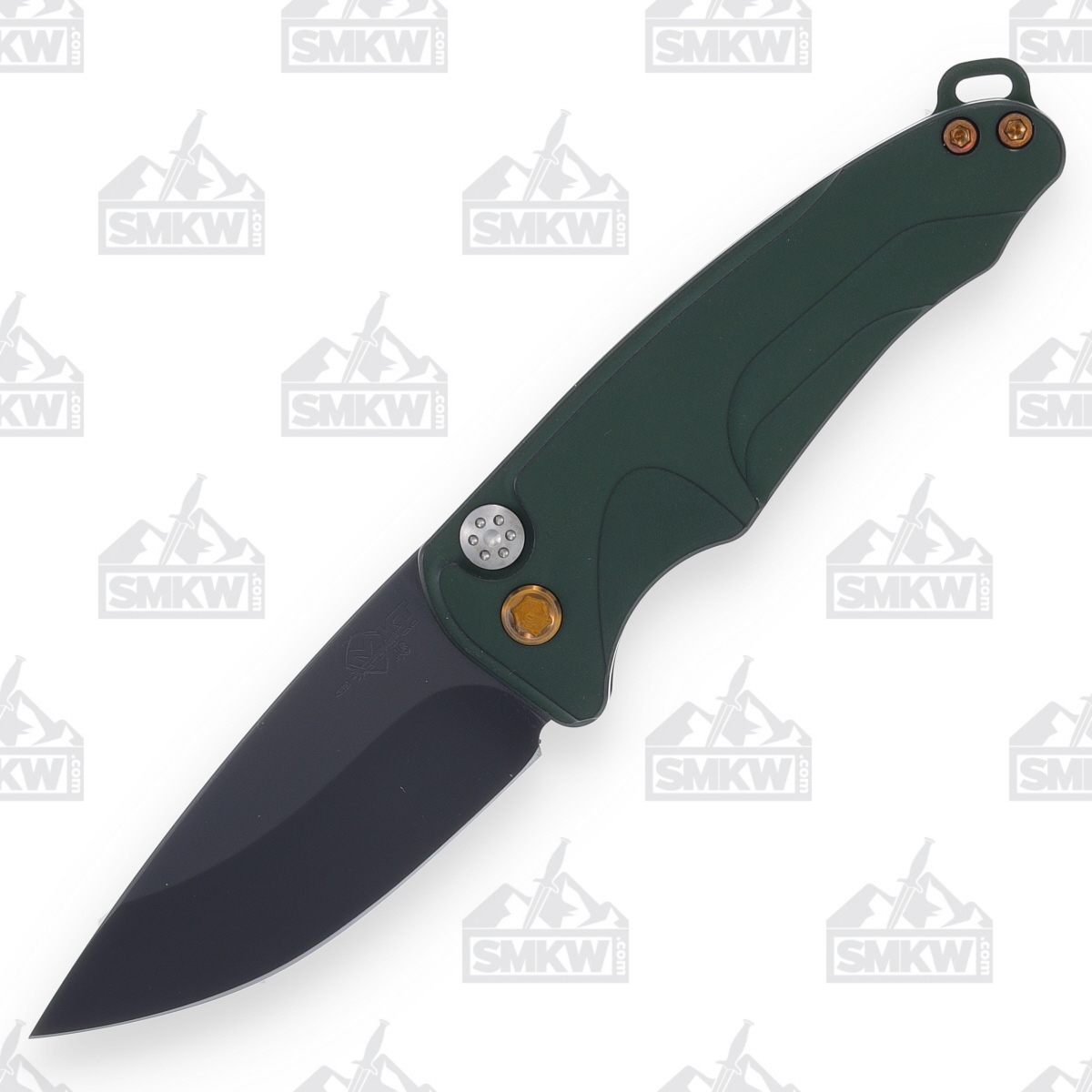 Medford Smooth Criminal Automatic Knife PVD Drop Point/Green with Bronze Hardware MKP40AGTICP View 2