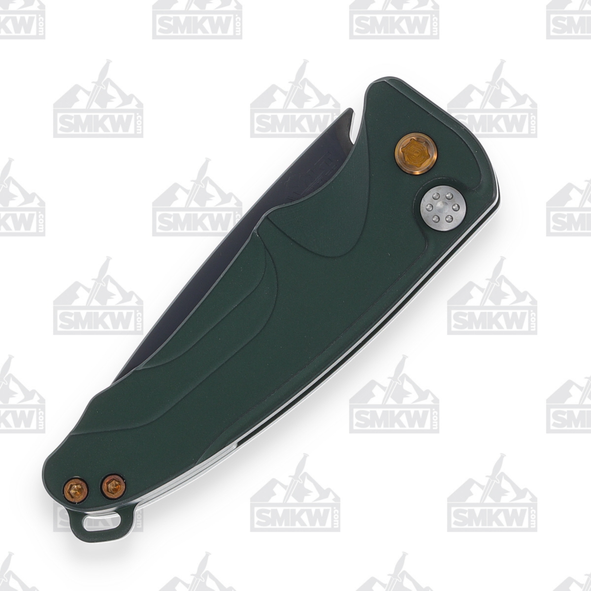 Medford Smooth Criminal Automatic Knife PVD Drop Point/Green with Bronze Hardware MKP40AGTICP View 6
