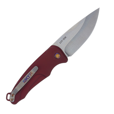 Medford Smooth Criminal OTS Knife Red Flamed - 3in Tumbled Drop Point Plain MKT41ARTFCS View 3