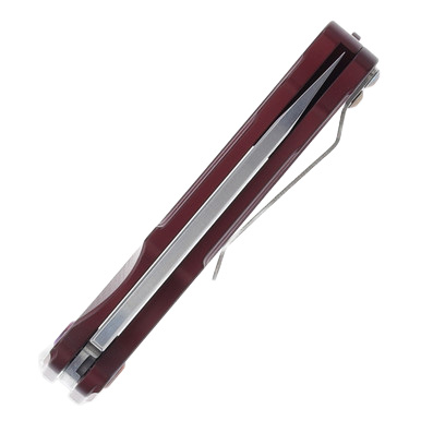 Medford Smooth Criminal OTS Knife Red Flamed - 3in Tumbled Drop Point Plain MKT41ARTFCS View 9