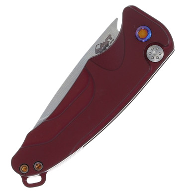 Medford Smooth Criminal OTS Knife Red Flamed - 3in Tumbled Drop Point Plain MKT41ARTFCS View 6