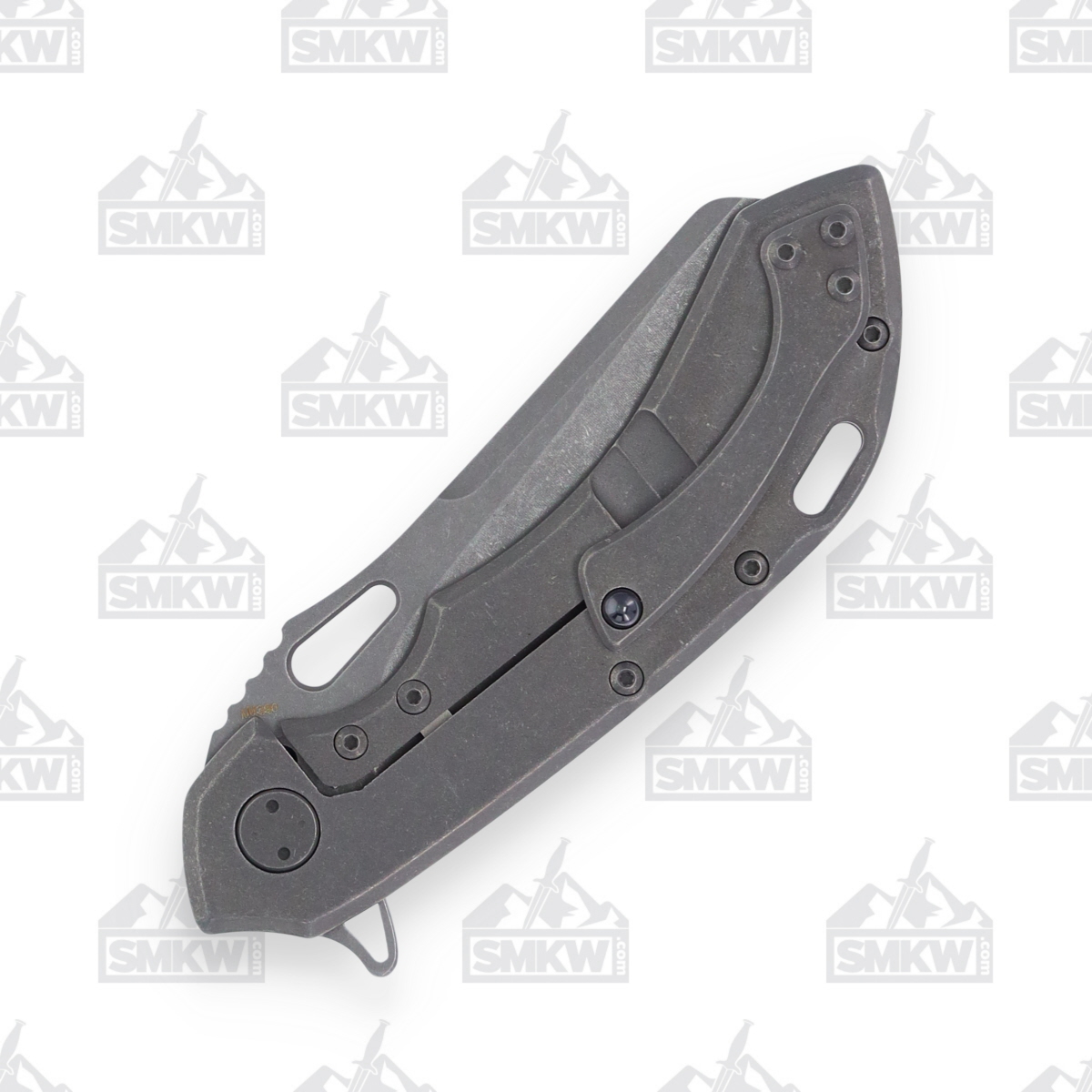 Olamic Wayfarer 247 Folding Knife T413-S Stonewash with Rocks-Sculpted Brurple Inlay T413S View 11