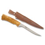 Helle Steinbit Fixed Blade Knife 12C27/Curly Birch with Leather Sheath HF115 View 4