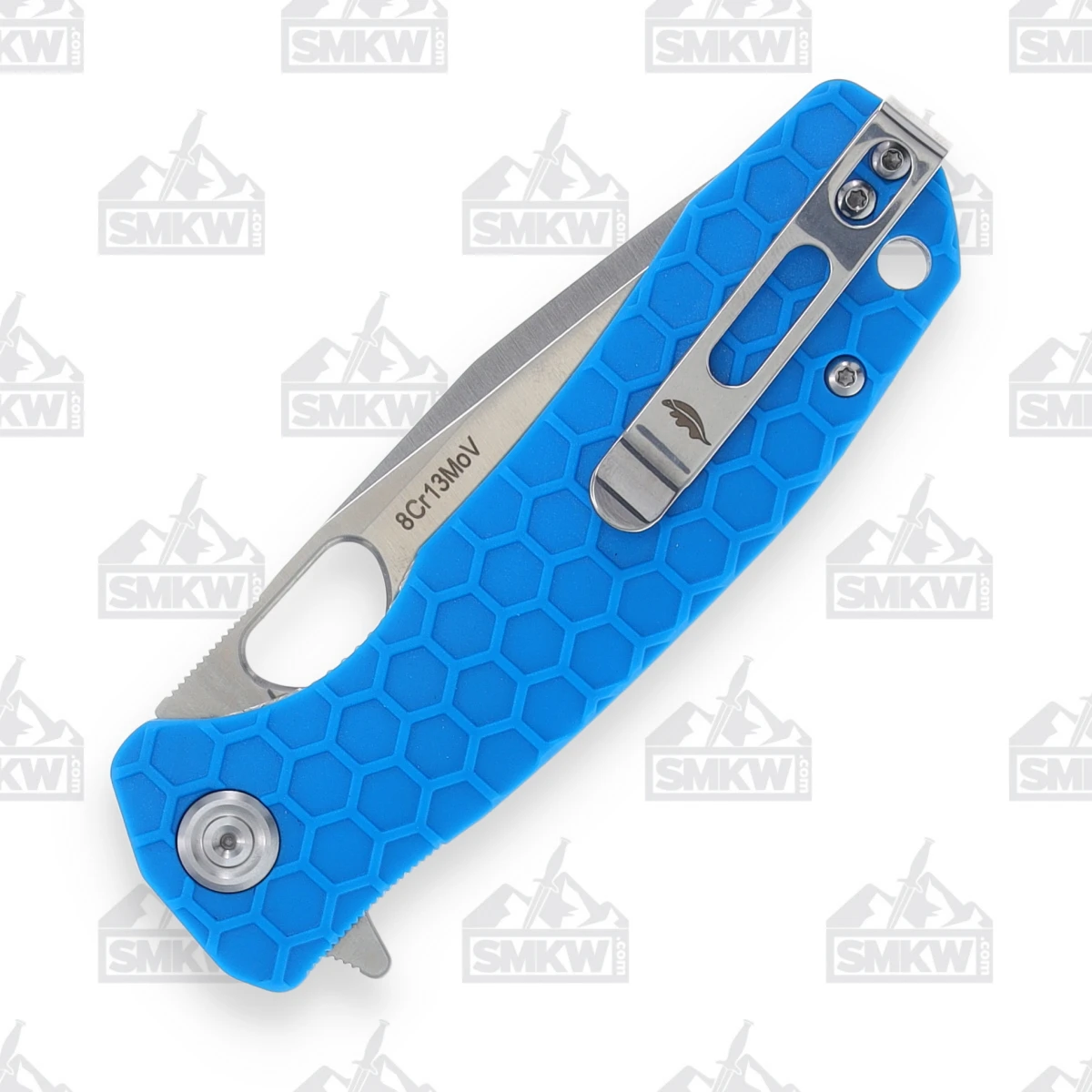 Honey Badger Medium Tanto Folding Knife Blue 3.19in Plain Satin Blade HB1334 View 6