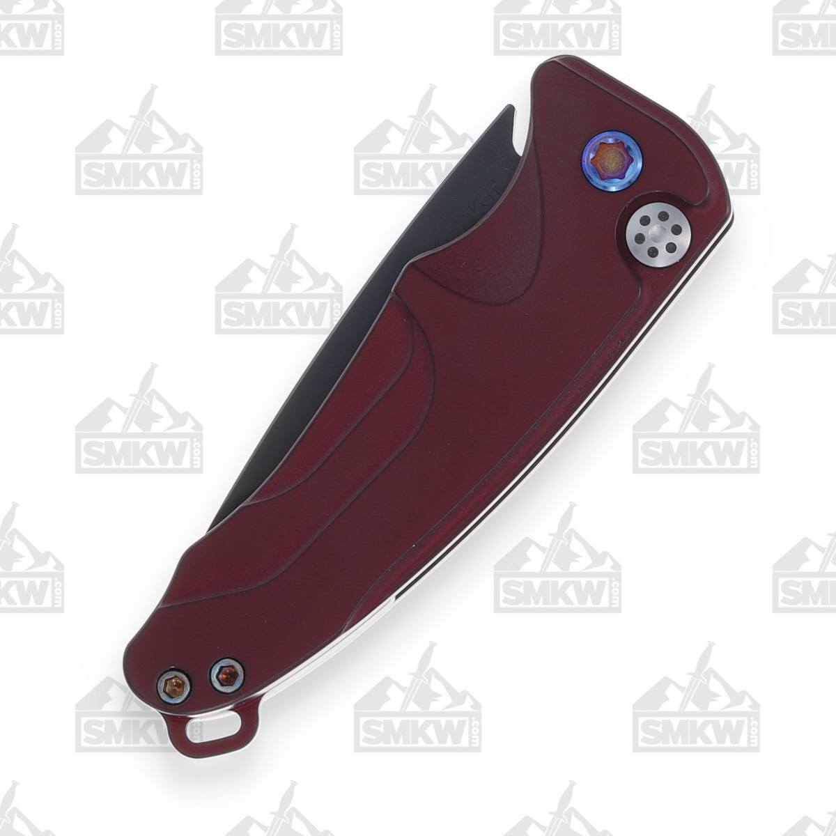 Medford Smooth Criminal OTS Knife Red Flamed - 3in PVD Black Plain View 6