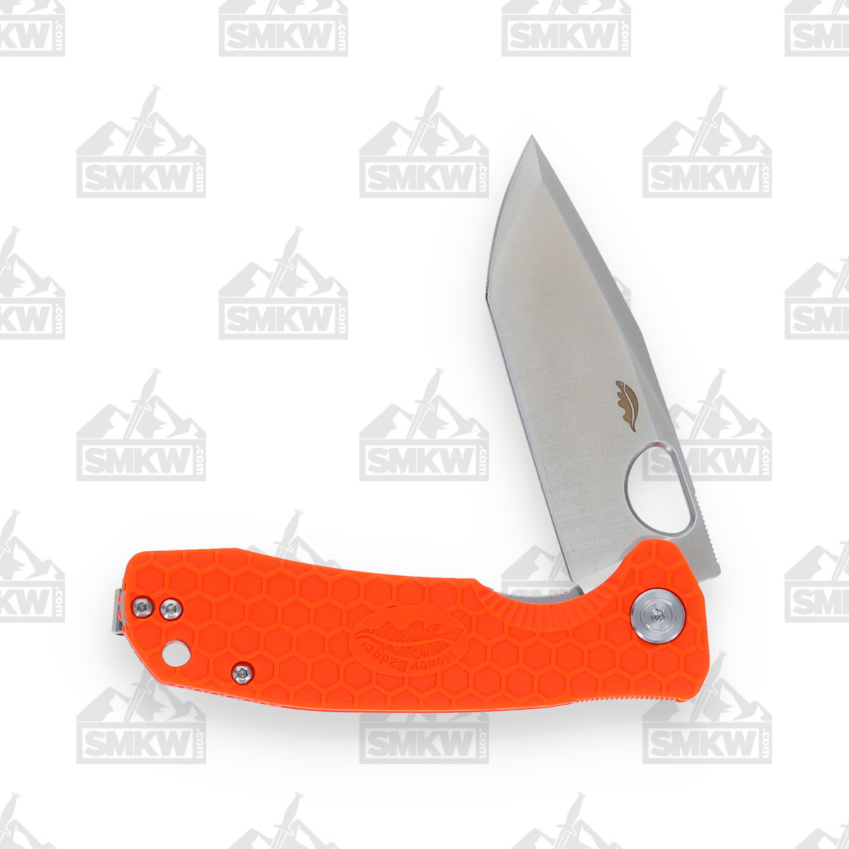 Honey Badger Medium Tanto Folding Knife Orange 3.19in Plain Satin Blade HB1336 View 3