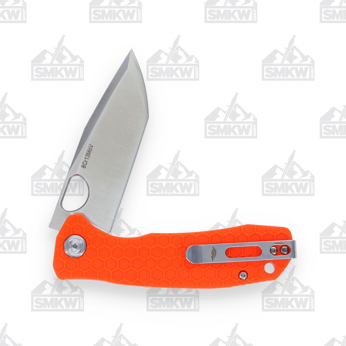 Honey Badger Medium Tanto Folding Knife Orange 3.19in Plain Satin Blade HB1336 View 4