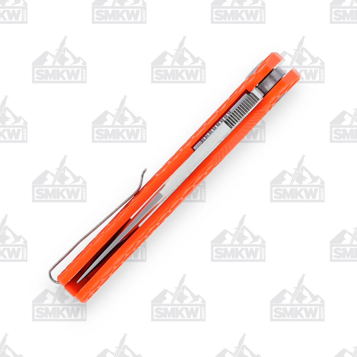 Honey Badger Medium Tanto Folding Knife Orange 3.19in Plain Satin Blade HB1336 View 9