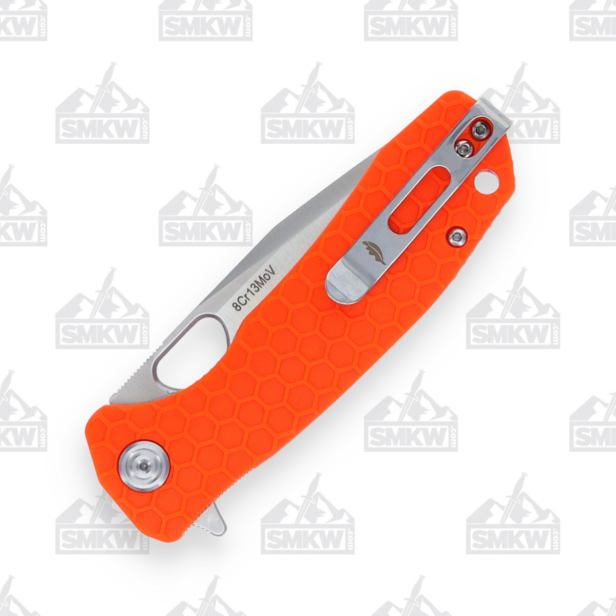 Honey Badger Medium Tanto Folding Knife Orange 3.19in Plain Satin Blade HB1336 View 8