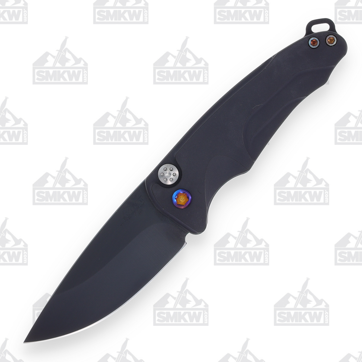 Medford Smooth Criminal OTS Auto Knife Black Flamed - 3in PVD Black Drop Point Plain MKP42ABTFCP View 2