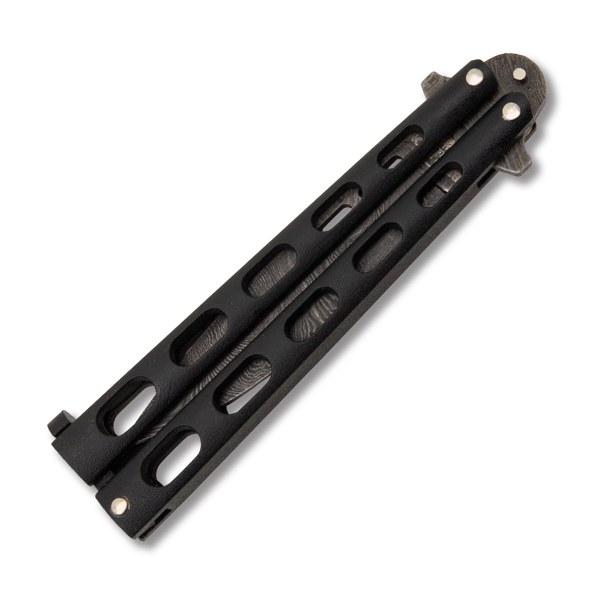 Bear & Son Balisong Damascus Clip Point BR115D View 5
