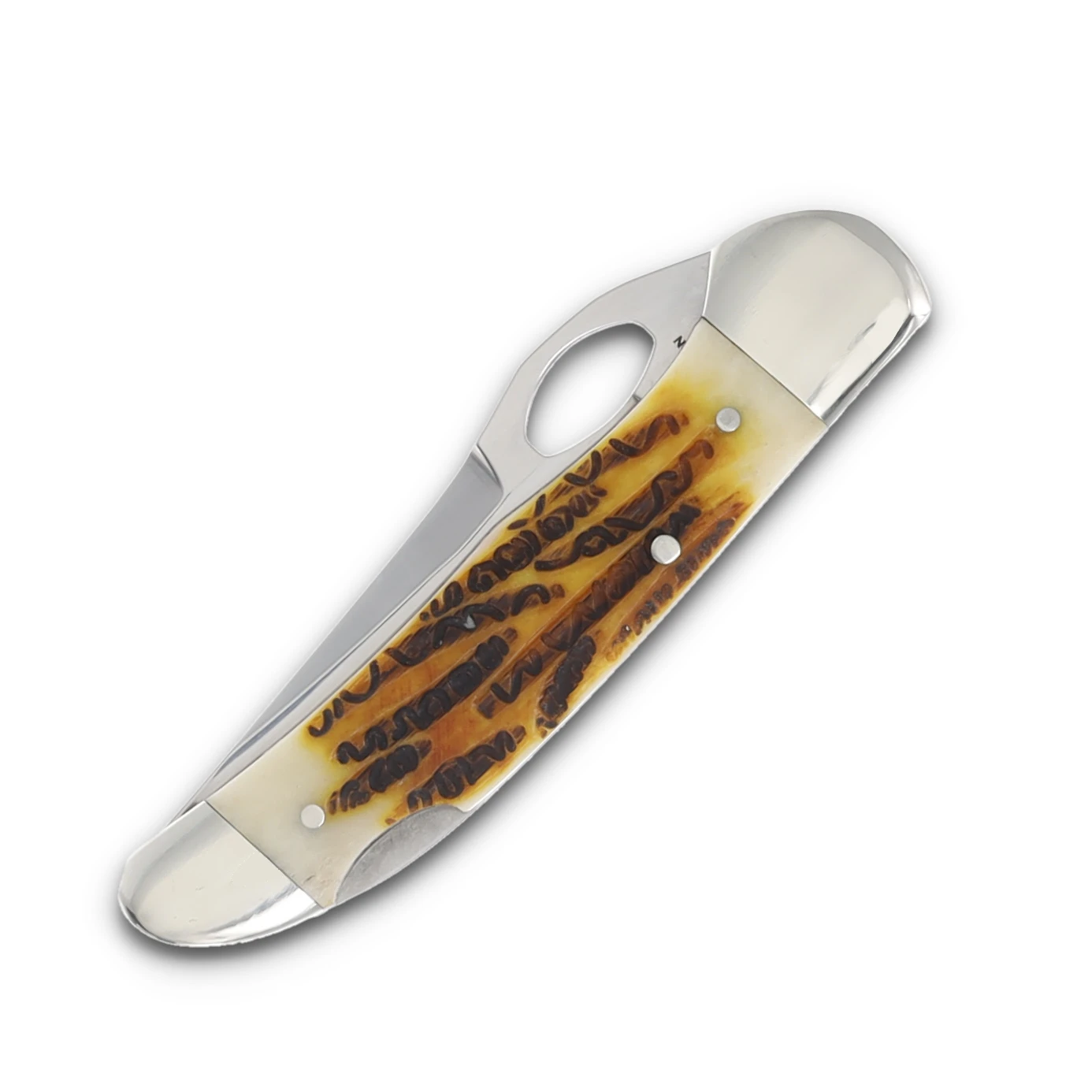 Bear & Son Large Cowhand Folding Knife 2.87in Plain Genuine India Stag Bone BR5149L View 5