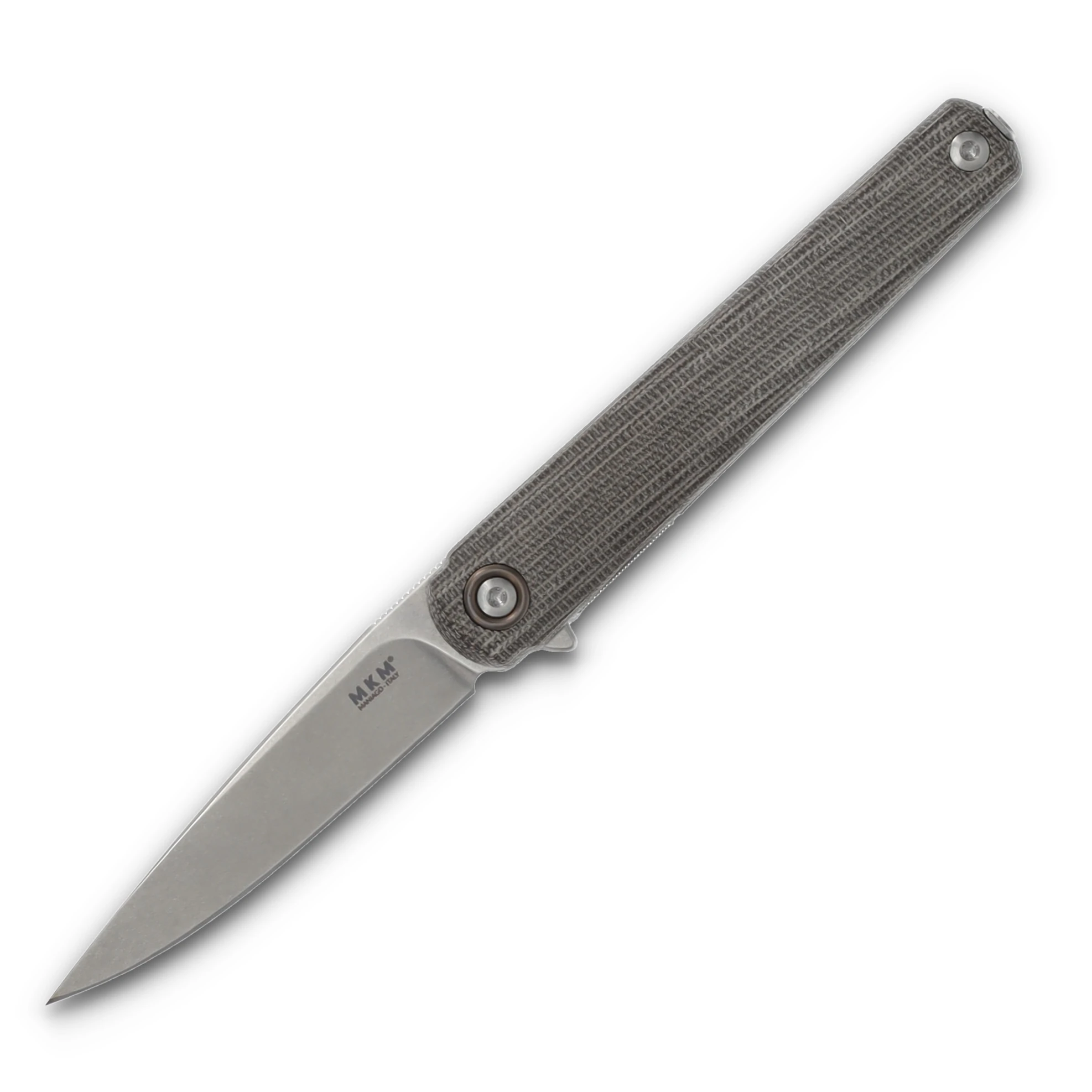 MKM Knives Flame Light Folding Knife Green Canvas 2.83in SW Drop-Point MKFL01LGC View 1