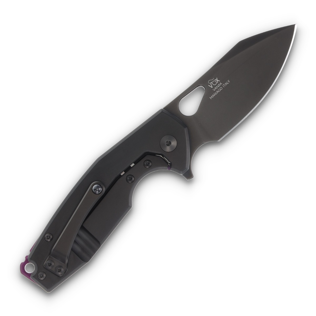 Fox Knives SMKW Exclusive Yaru Folding Knife Vanax/Purple Haze FatCarbon FX527SMPH View 2