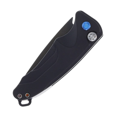 Medford Smooth Criminal OTS Auto Knife Blue - 3in PVD Black Drop Point Plain View 6