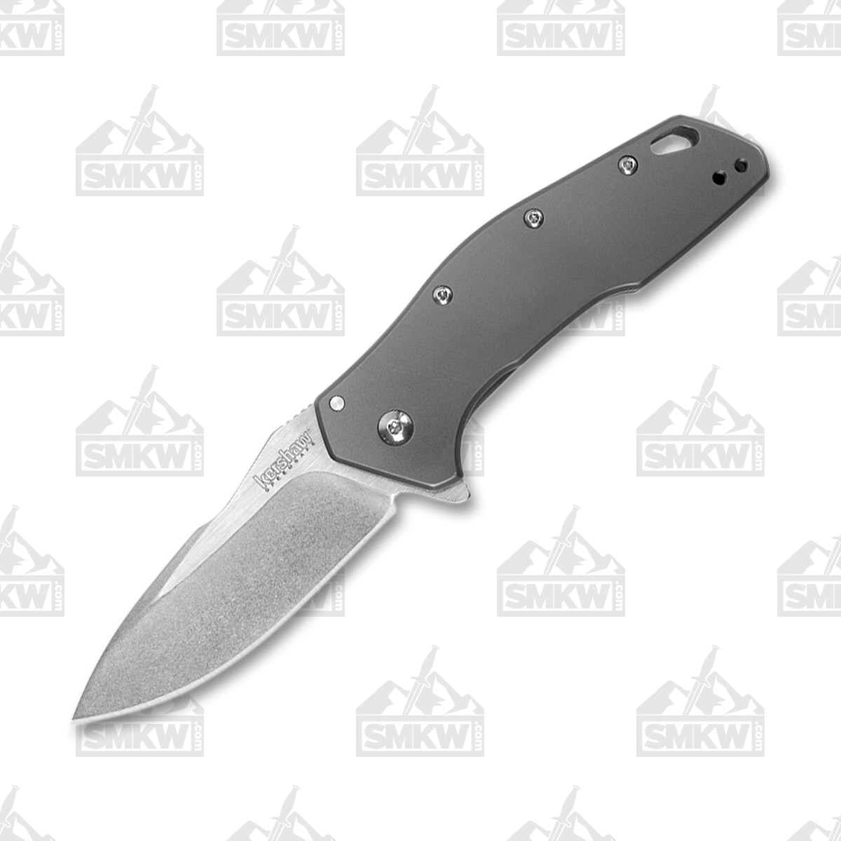 Kershaw Eris Folding Knife Gray 3in Plain Stonewash Modified Drop Point KS1881 View 2