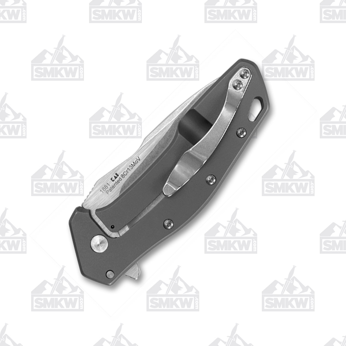 Kershaw Eris Folding Knife Gray 3in Plain Stonewash Modified Drop Point KS1881 View 3