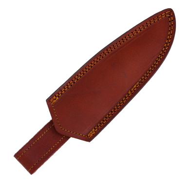 Charcoal Grooved Damascus Hunter Fixed Blade Knife View 10