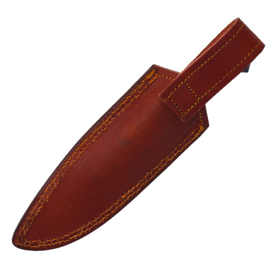 Charcoal Grooved Damascus Hunter Fixed Blade Knife View 7