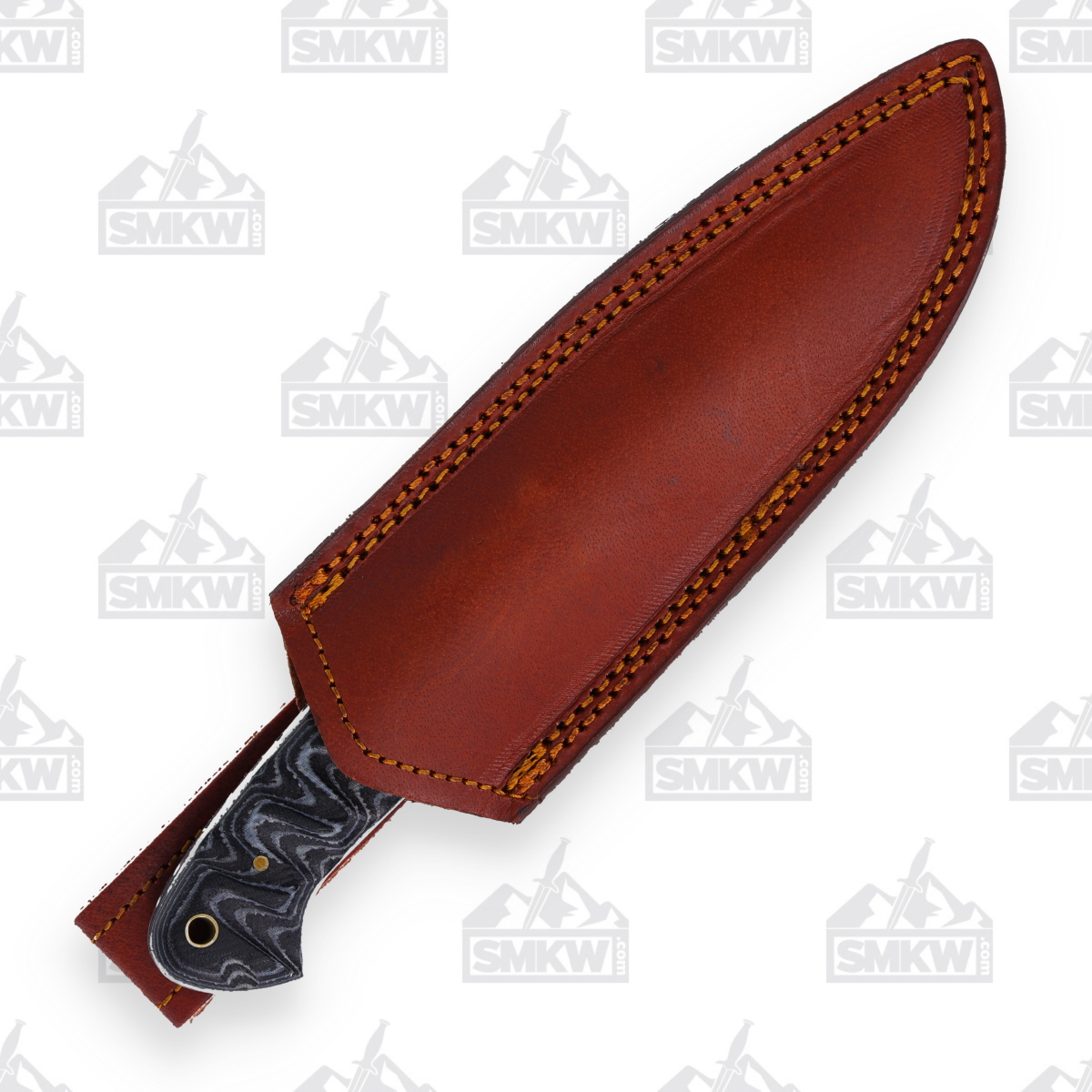 Charcoal Grooved Damascus Hunter Fixed Blade Knife DM1306 View 6