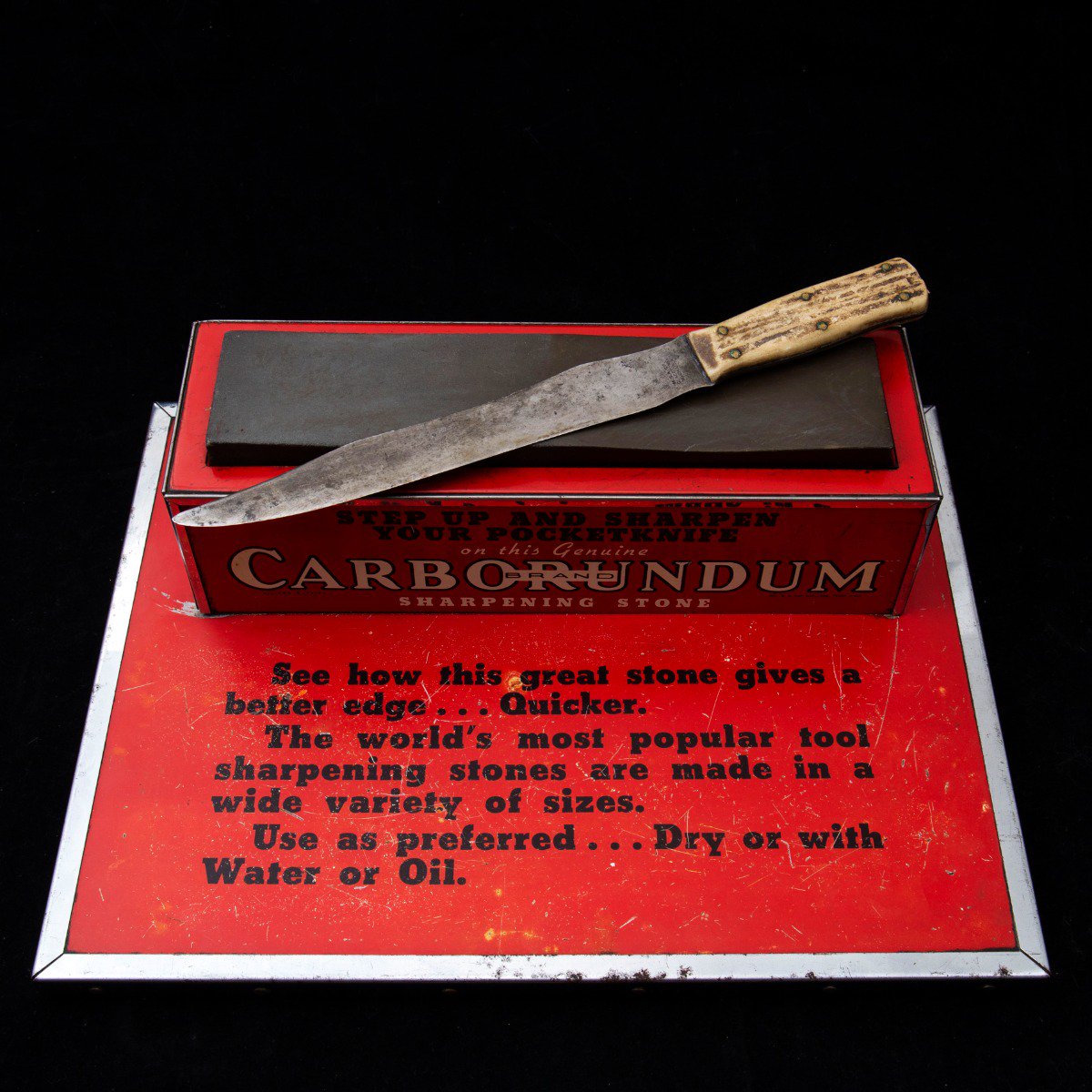 Antique Carborundum Sharpening Display ANTCC335 View 1