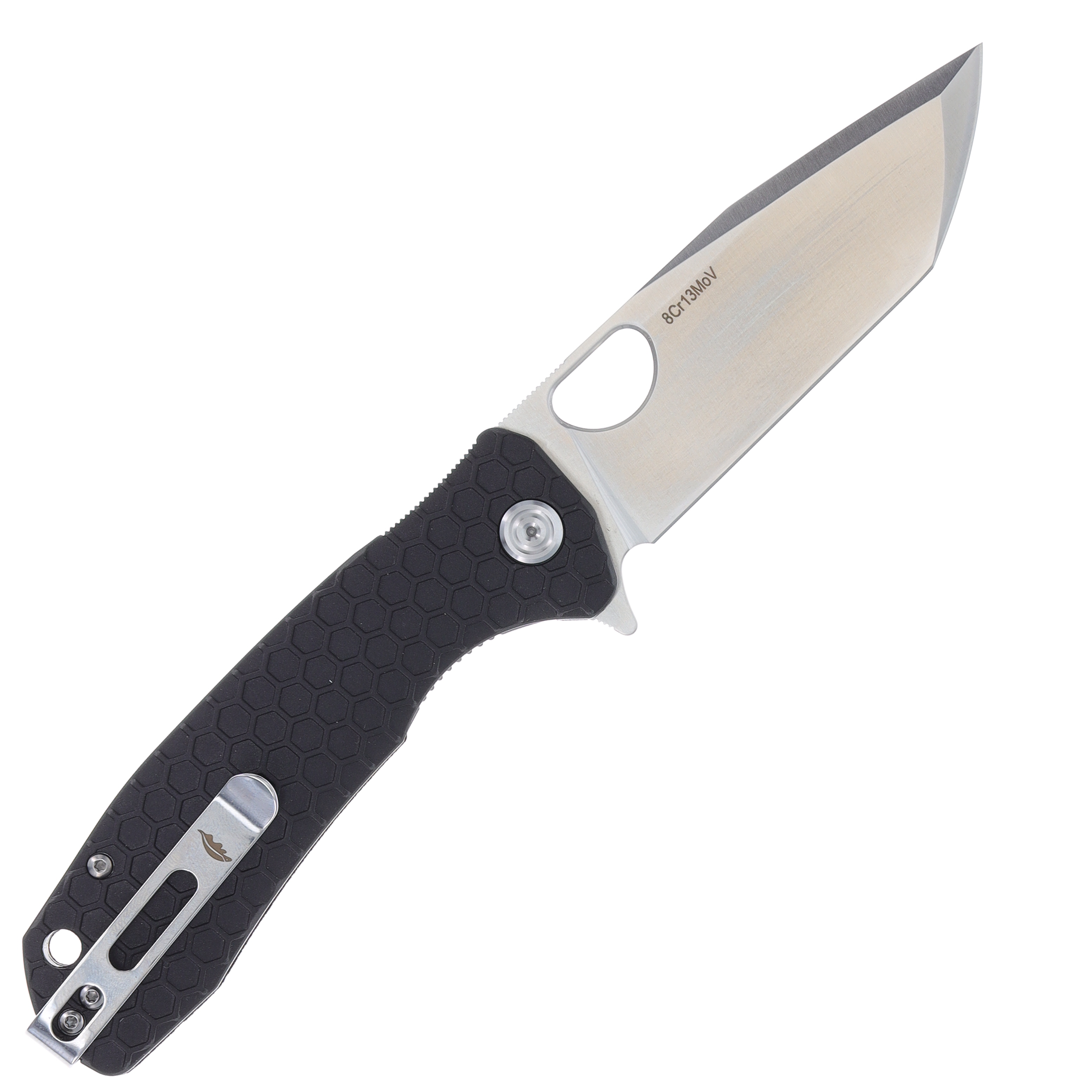 Honey Badger Knives Large Tanto Folding Knife Black FRN 3.63in Satin Blade HB1321 View 2