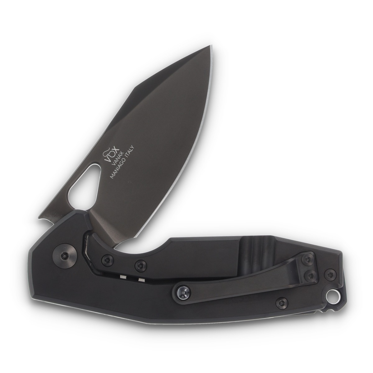 Fox Knives SMKW Exclusive Yaru Folding Knife Black Vanax/White Storm FatCarbon FX527SMWS View 4