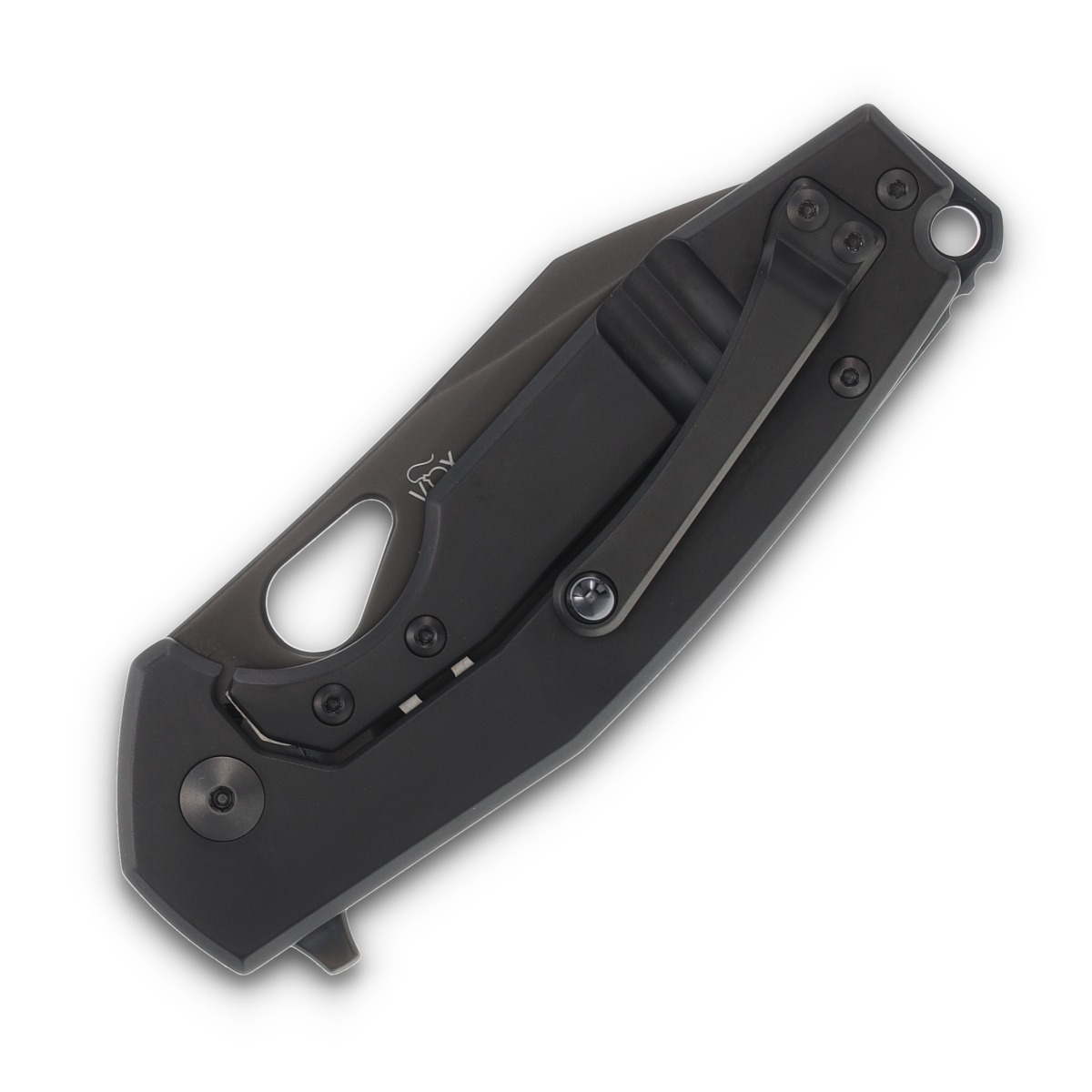 Fox Knives SMKW Exclusive Yaru Folding Knife Black Vanax/White Storm FatCarbon FX527SMWS View 6