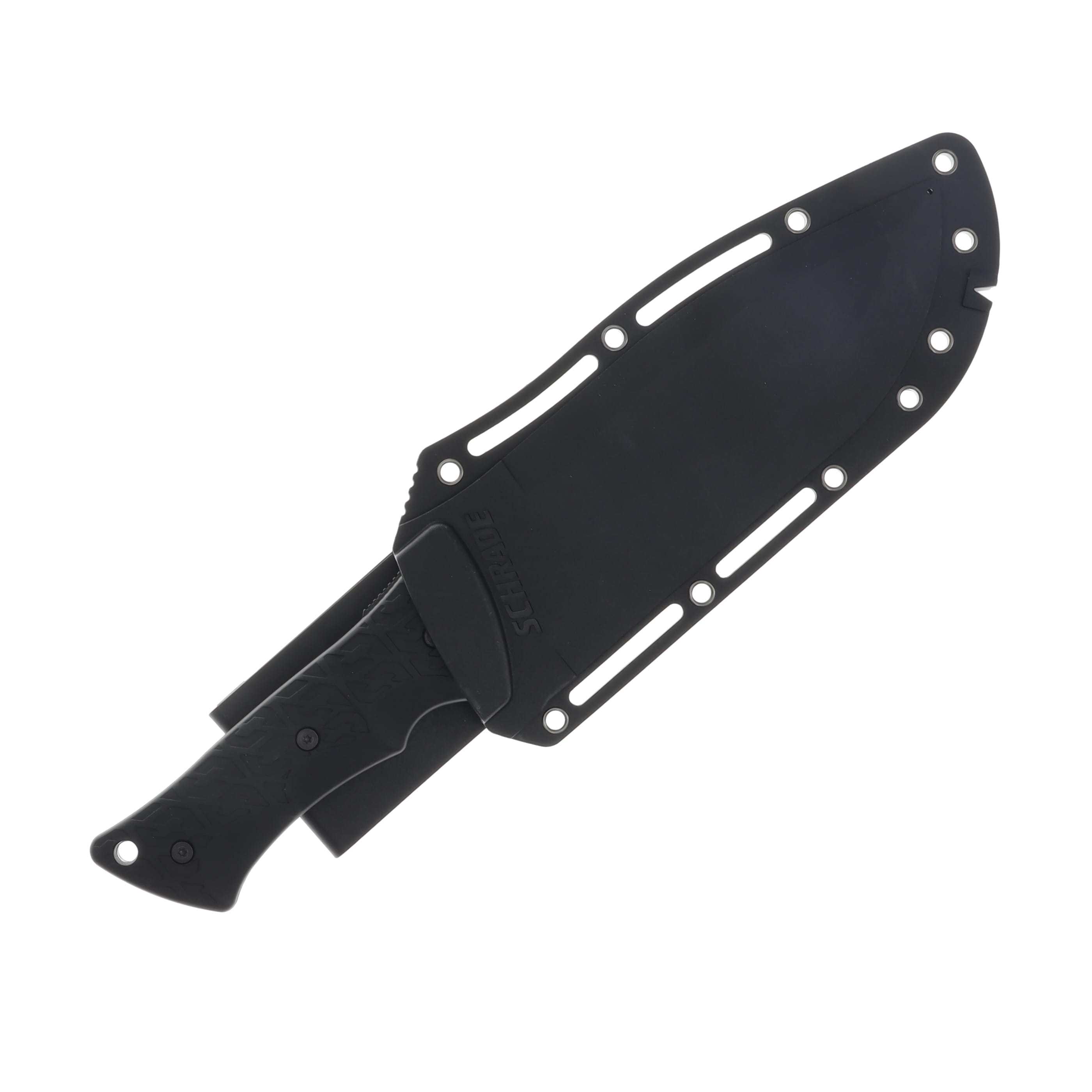 Schrade Little Ricky Fixed Blade Knife 7.25in Plain Black TiNi Recurve 1182513 View 3