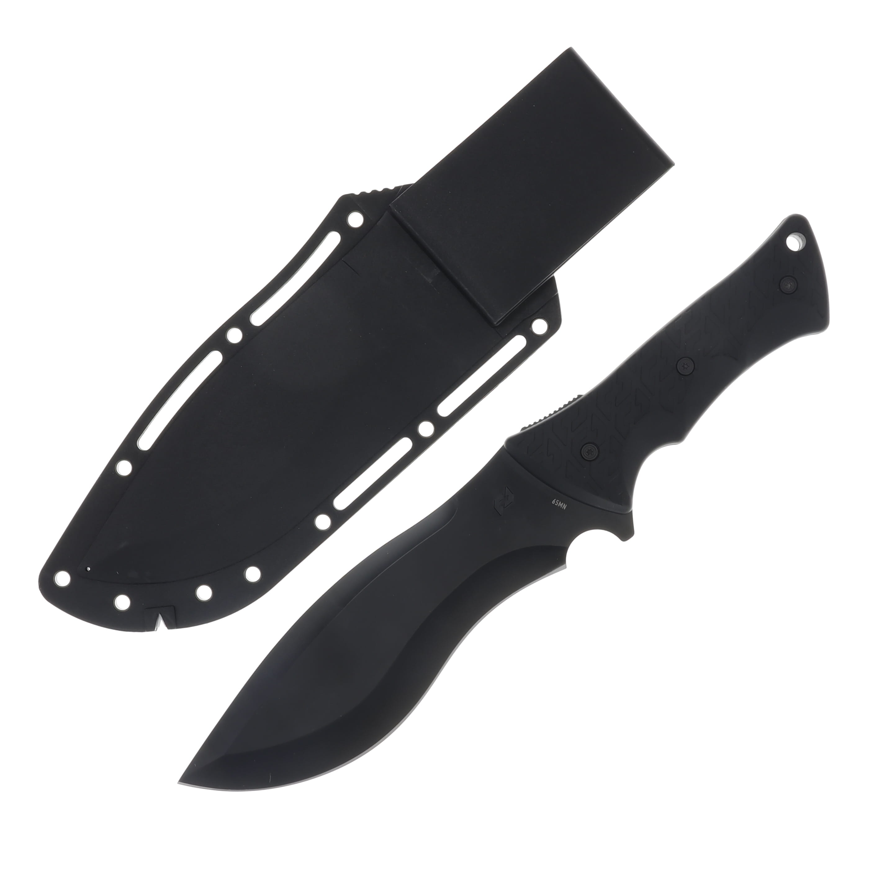 Schrade Little Ricky Fixed Blade Knife 7.25in Plain Black TiNi Recurve 1182513 View 2