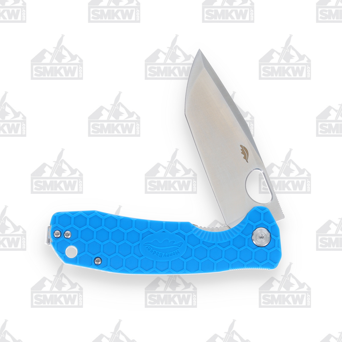Honey Badge Large Blue FRN Flipper Knife 3.63in Tanto Blade HB1324 View 3