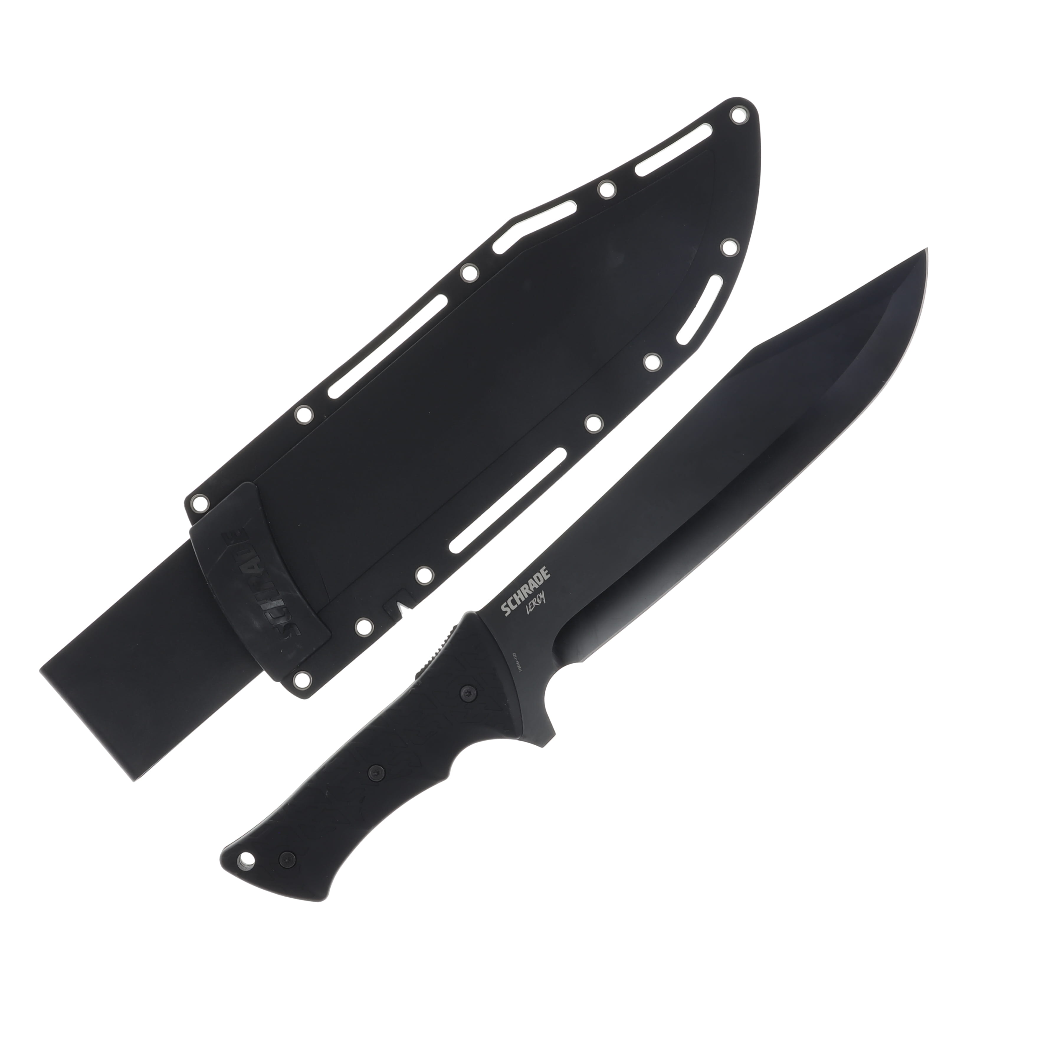 Schrade Leroy Fixed Blade Knife 9.5 Inch Plain Black Oxide Clip Point 1182516 View 1