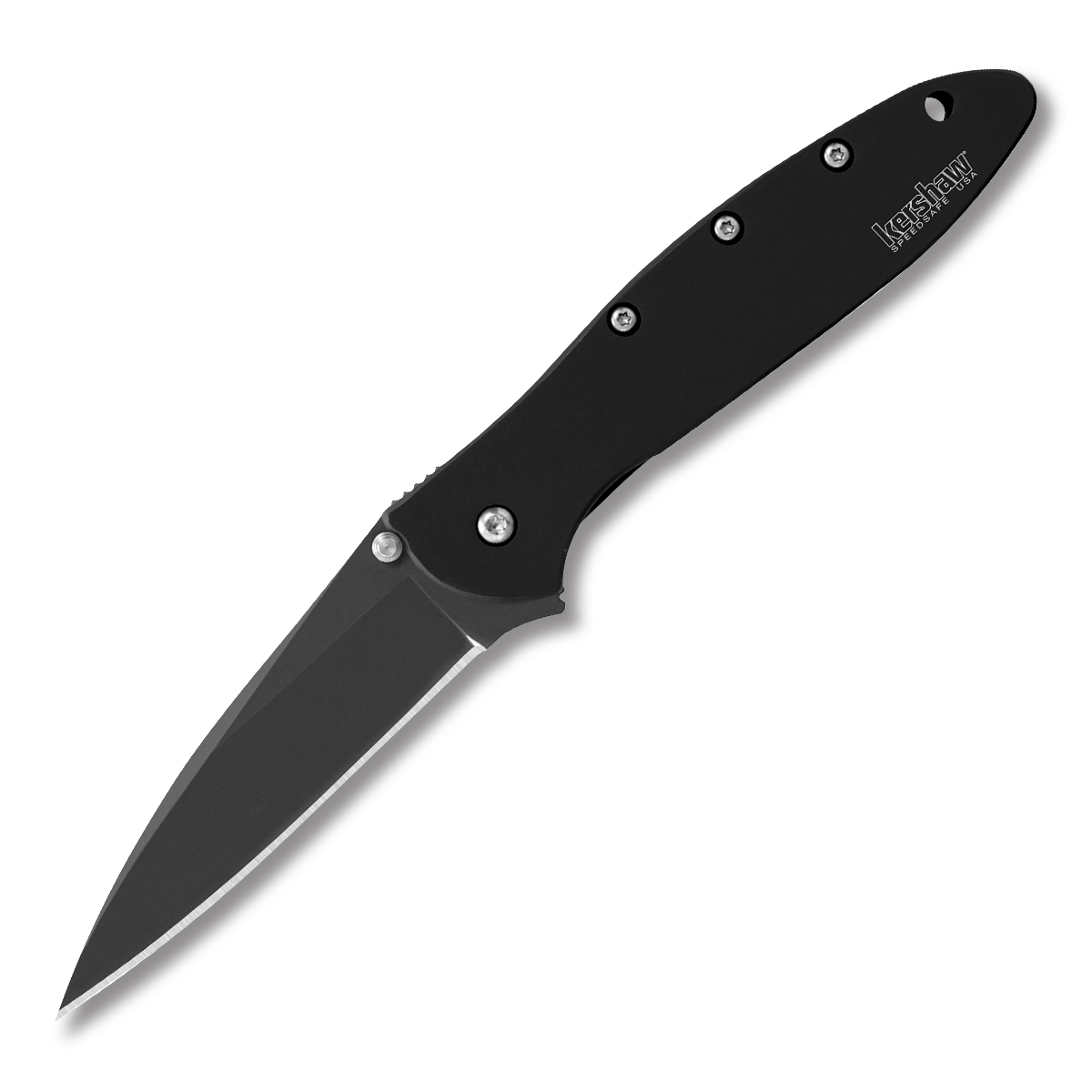 Kershaw Leek Folding Knife 3in Plain Stainless Steel Black DLC KS1660CKT View 1