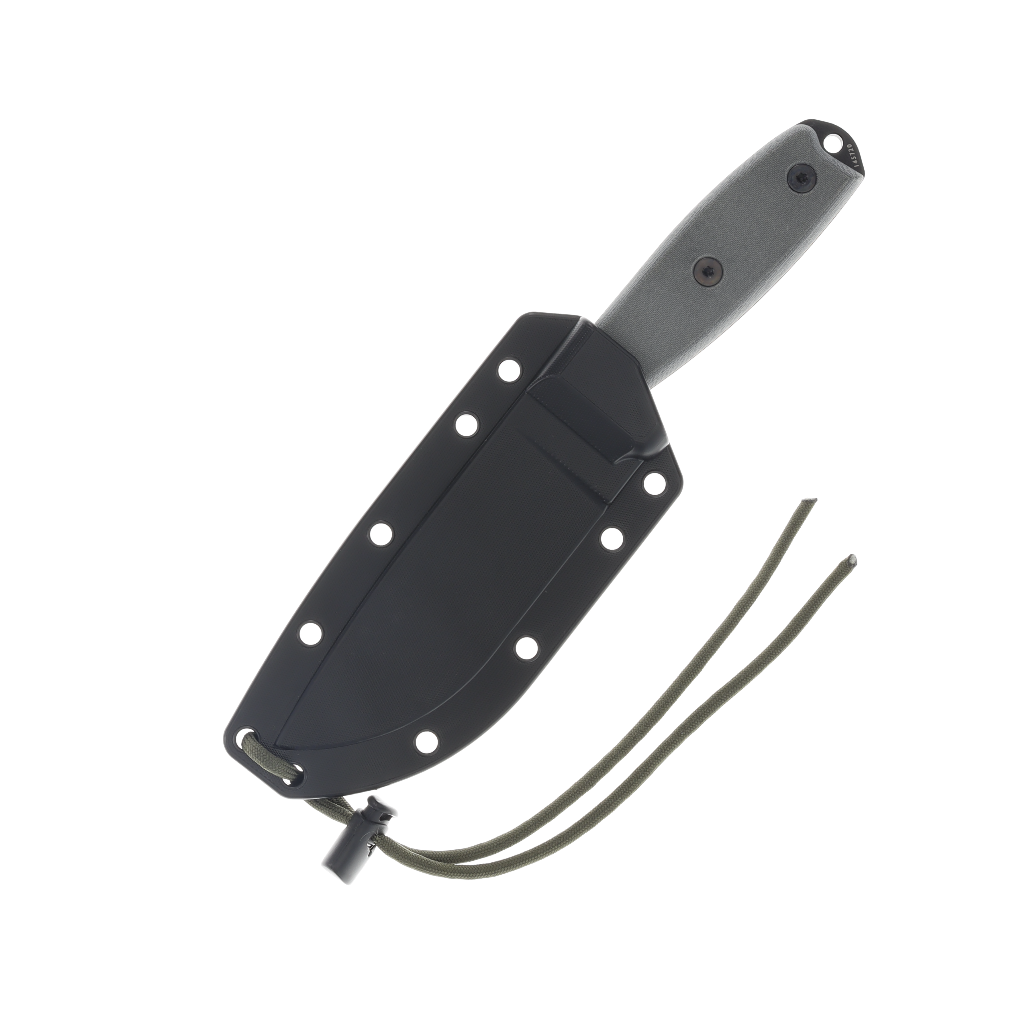 ESEE 4 Fixed Blade Knife 4.5in Plain Edge Gray Micarta ESEE4SMBB View 3