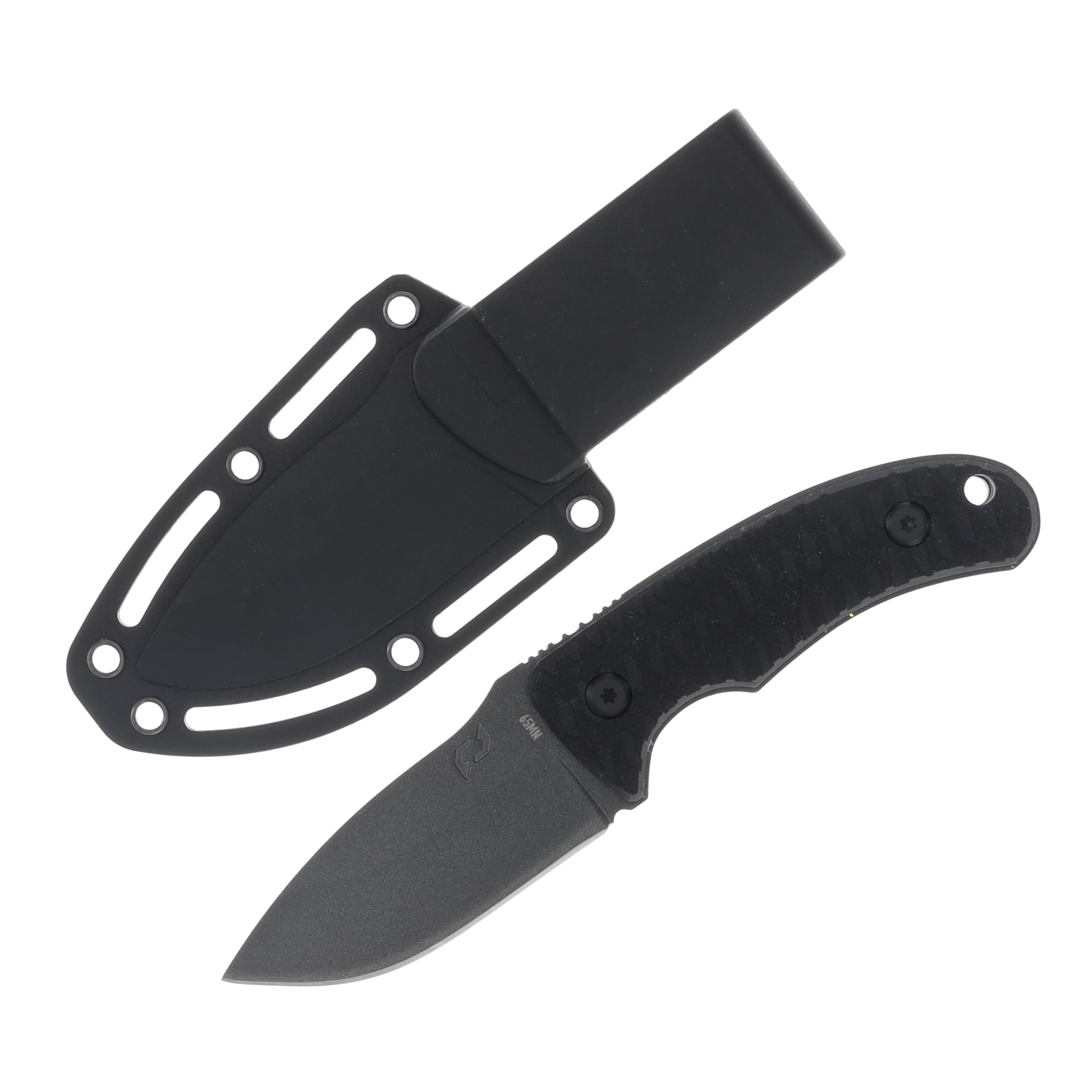 Schrade Wolverine Mini 2.5 Inch Plain Black Teflon Drop Point 1182519 View 2