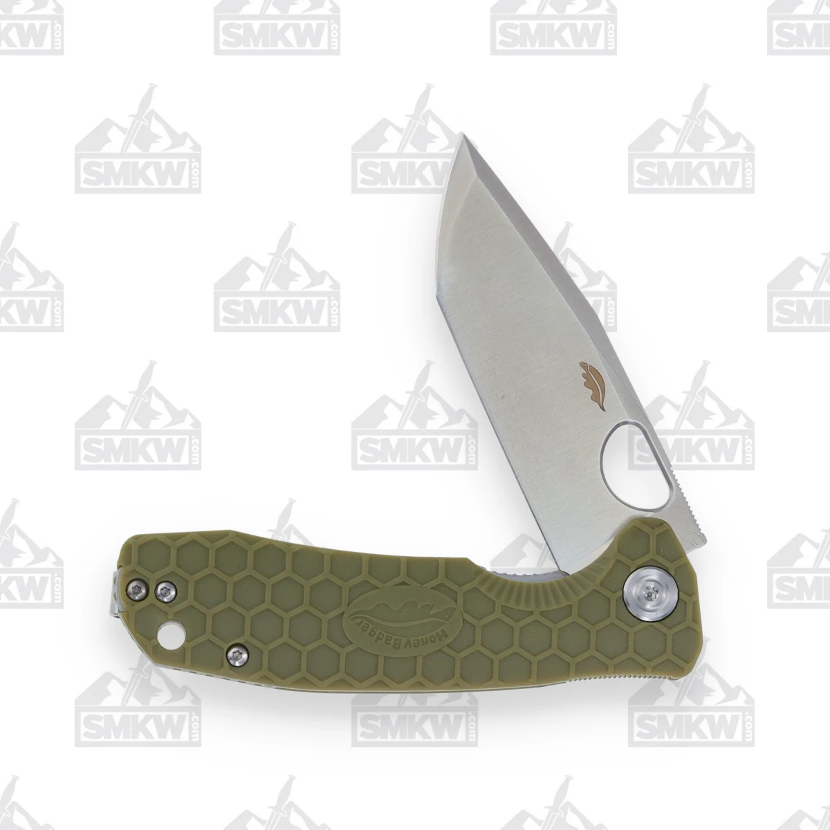 Honey Badger Knives Medium Tanto Folding Knife Green 3.19in Satin Blade HB1333 View 3