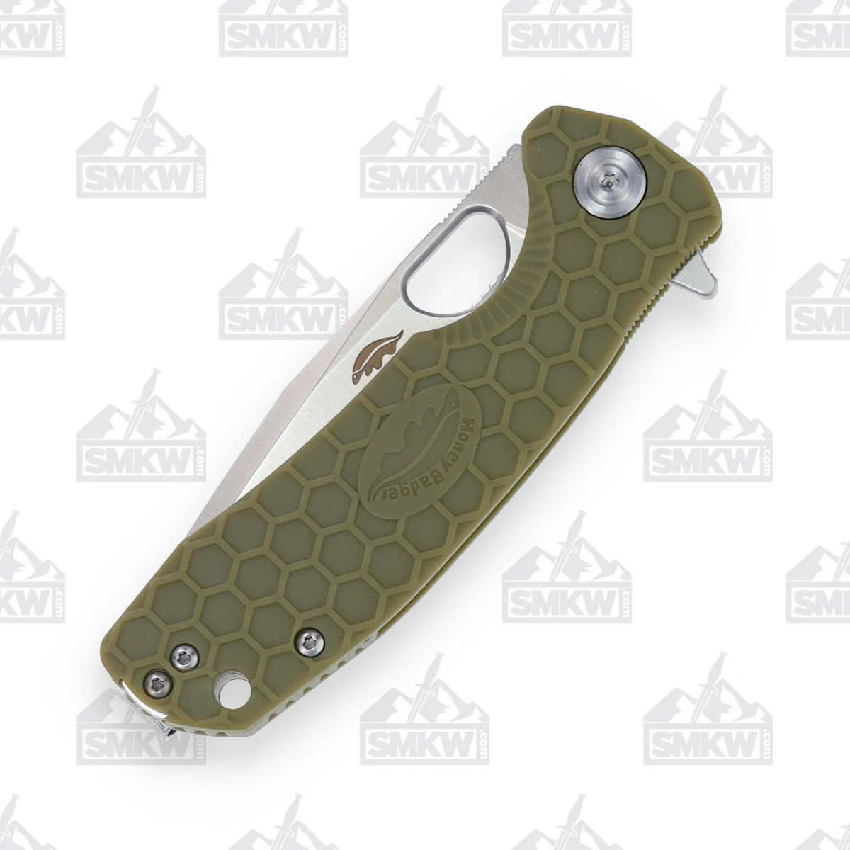 Honey Badger Knives Medium Tanto Folding Knife Green 3.19in Satin Blade HB1333 View 7
