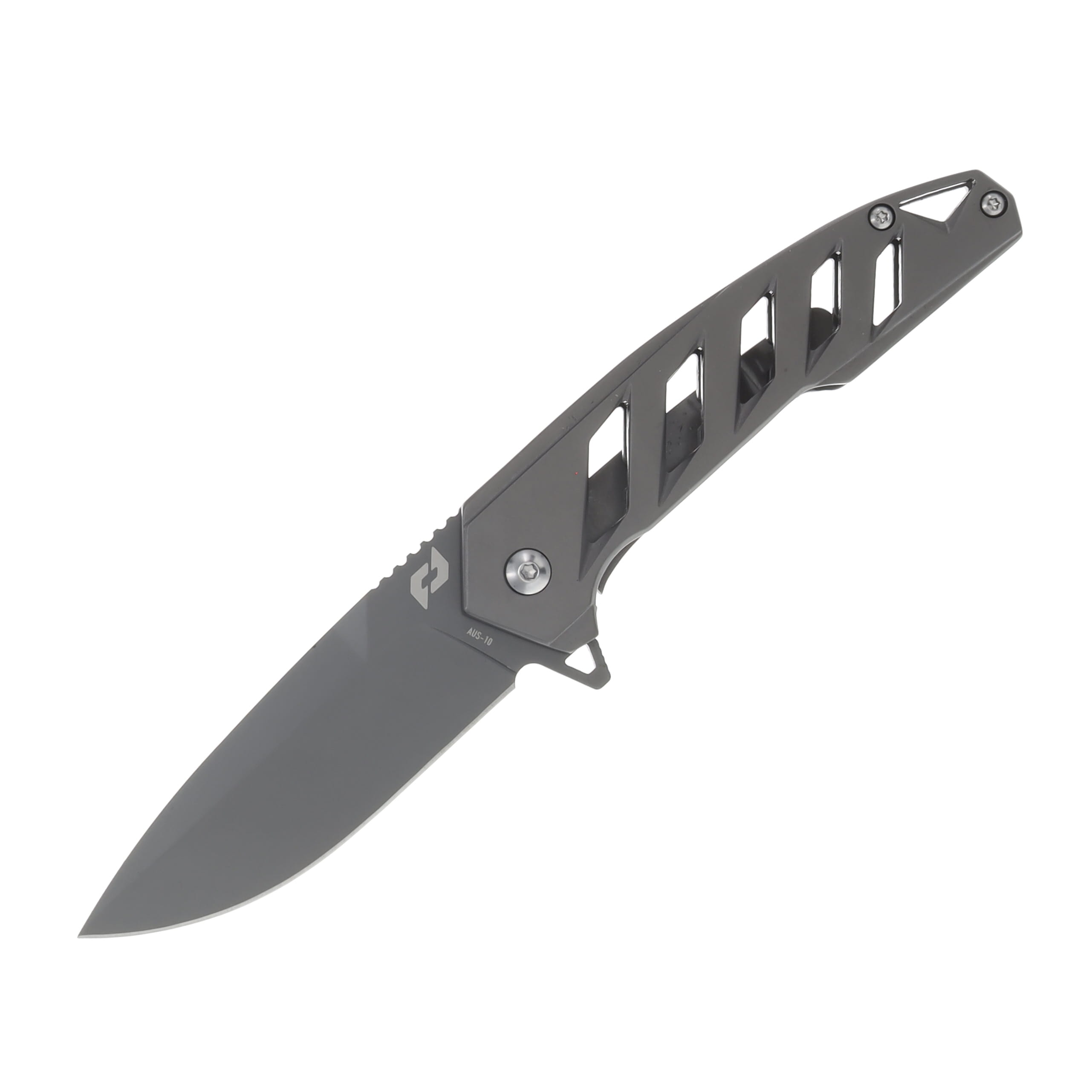 Schrade Ventricle Folding Knife 3in Gray Plain Drop Point Blade 1159323 View 1