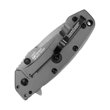 Kershaw Cryo Folding Knife Gray 2.75 Inch Plain TiNi Drop Point View 3