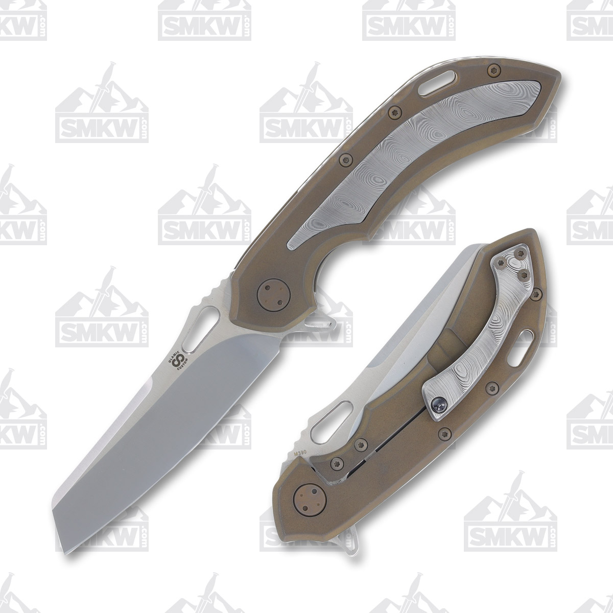 Olamic Wayfarer 247 Folding Knife T428-S iSolo Edition Gunmetal Damasteel T428S View 1
