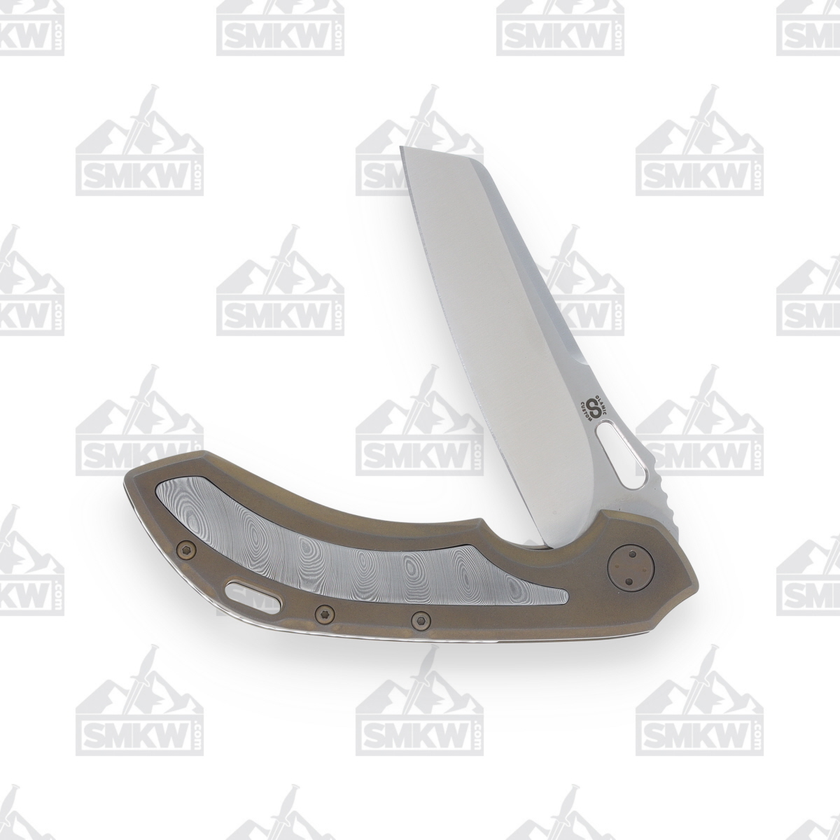 Olamic Wayfarer 247 Folding Knife T428-S iSolo Edition Gunmetal Damasteel T428S View 11